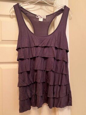 Imaginary Voyage Layered Ruffle Tank Top size Large
